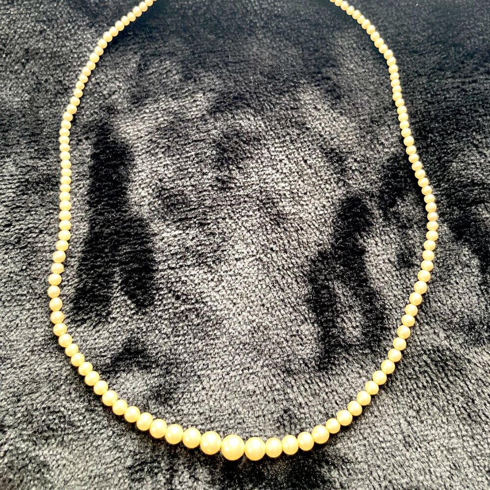 Real Pearl Necklace, Cream